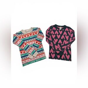 Hanna Andersson 140 US 10 Girls Long Sleeve Cotton Shirt Bundle Pink Hearts